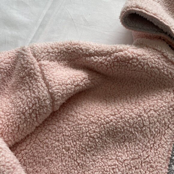 Limited Too Pink Sherpa Hooded Open Sweatshirt Size 10 - Picture 3 of 9